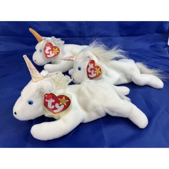 Ty Beanie Babies Bundle (3pcs) 3 Versions Of Mystic Unicorn - Picture 2 of 16